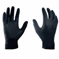 Ge Safety Gloves, 4 mil Palm, Nitrile, Powder-Free, M, Black GG601M